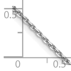 14K White Gold Women's Polished Diamond-Cut Cable Necklace - 14
