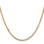 Sophia Jewelers 14K Gold Polished Diamond-Cut Cable Necklace for Women