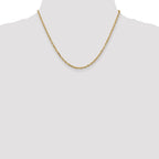 Sophia Jewelers 14K Gold Polished Diamond-Cut Cable Necklace for Women