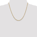 Sophia Jewelers 14K Gold Polished Diamond-Cut Cable Necklace for Women