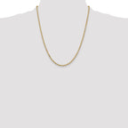 Sophia Jewelers 14K Gold Polished Diamond-Cut Cable Necklace for Women