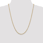 Sophia Jewelers 14K Gold Polished Diamond-Cut Cable Necklace for Women