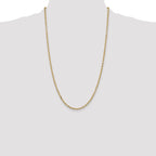Sophia Jewelers 14K Gold Polished Diamond-Cut Cable Necklace for Women