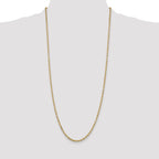 Sophia Jewelers 14K Gold Polished Diamond-Cut Cable Necklace for Women