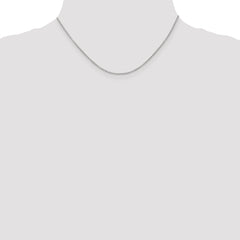 14K White Gold Polished Cable Chain Necklace with Lobster Clasp
