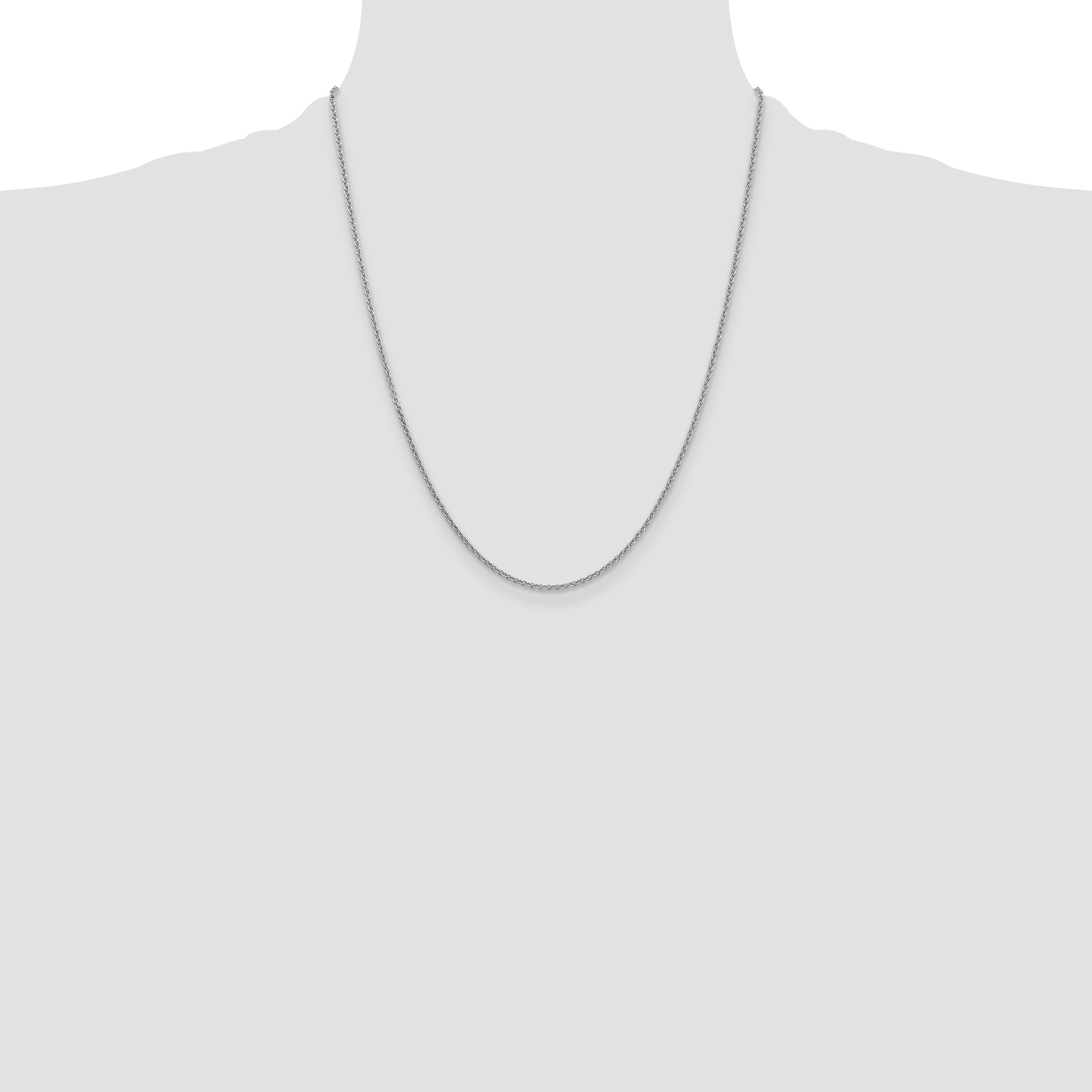 Sophia Jewelers 14K White Gold Polished Cable Chain Necklace