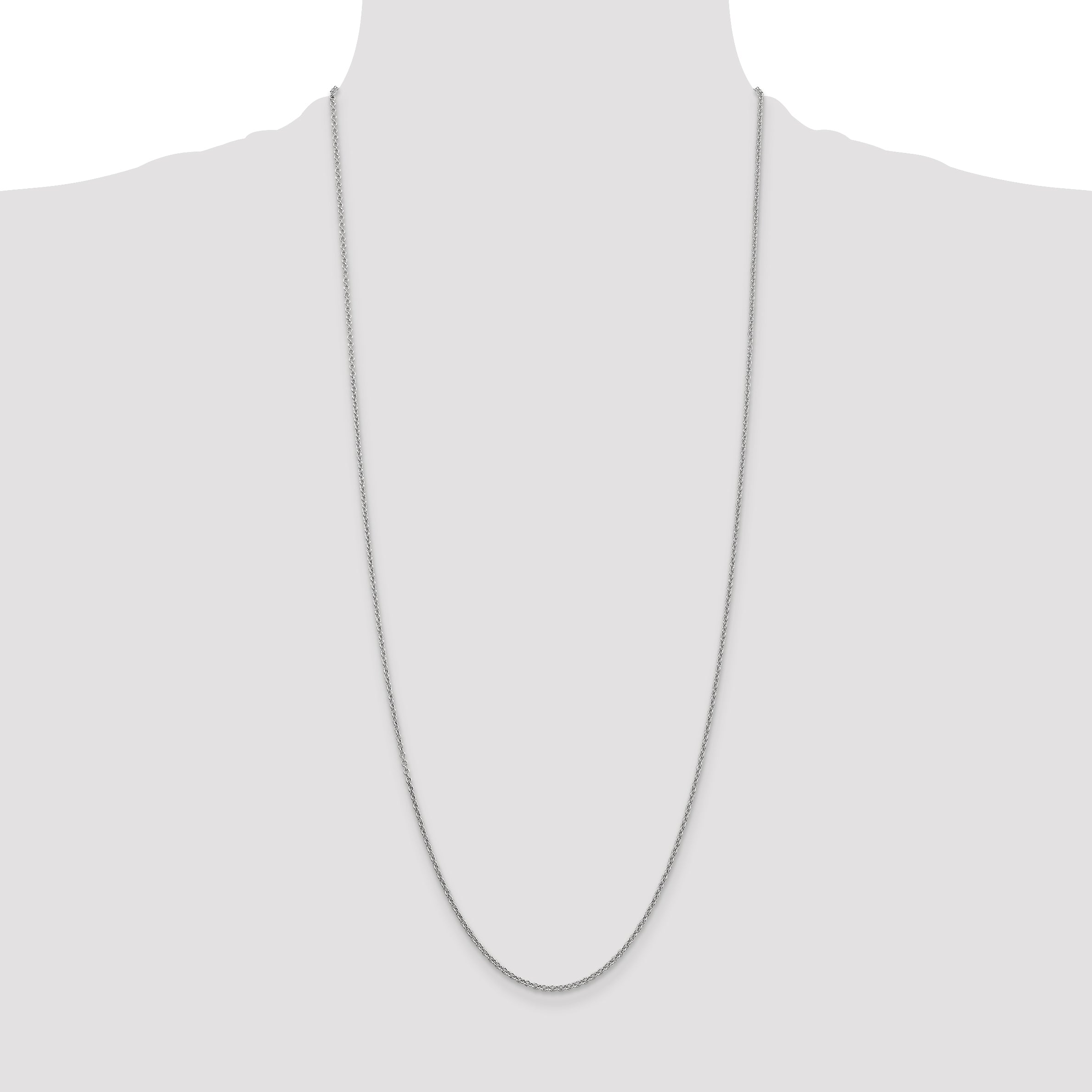 Sophia Jewelers 14K White Gold Polished Cable Chain Necklace