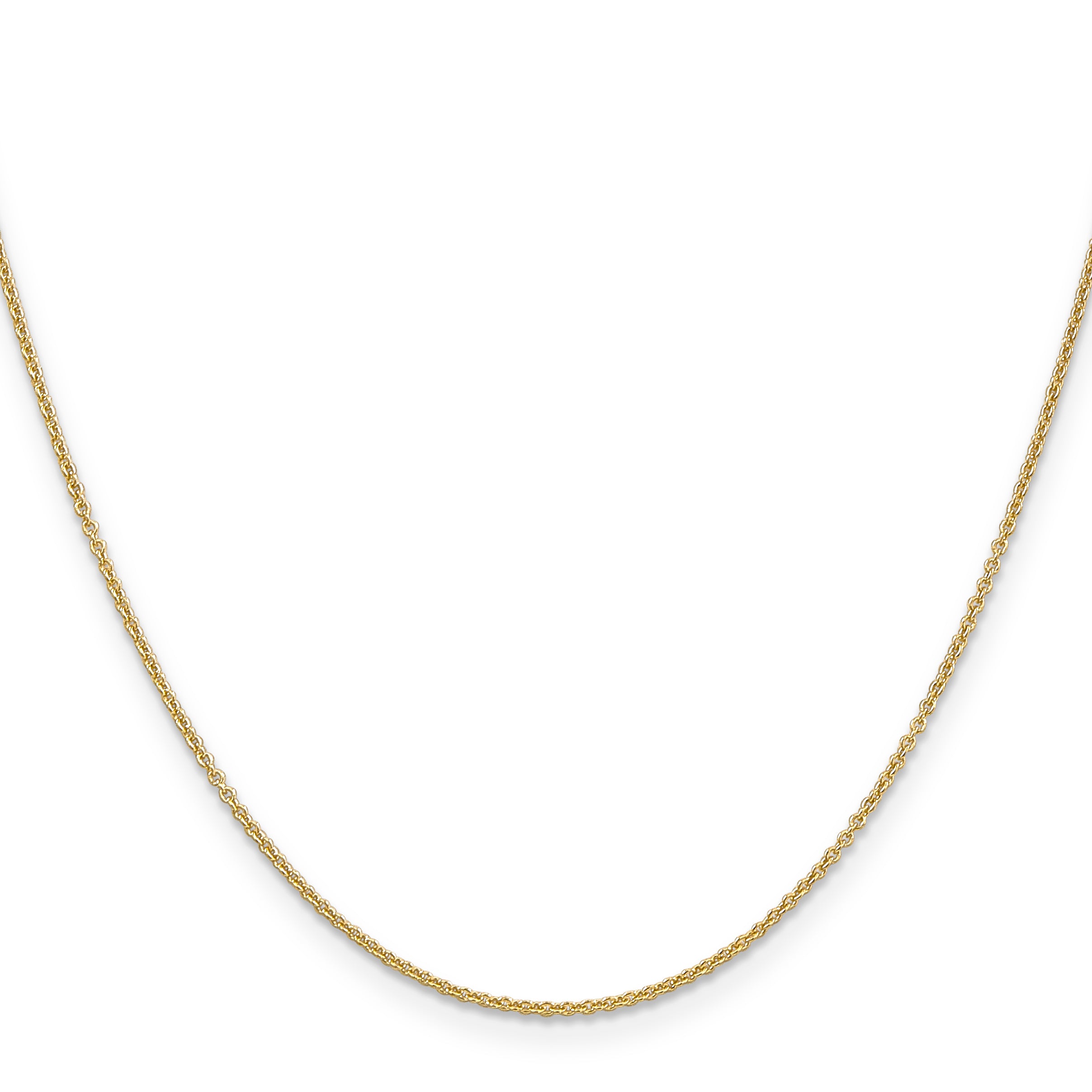 14K Gold Polished Cable Chain Necklace for Women with Lobster Clasp - 14