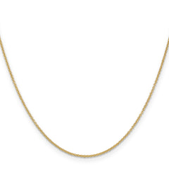 14K Gold Polished Cable Chain Necklace for Women with Lobster Clasp - 14