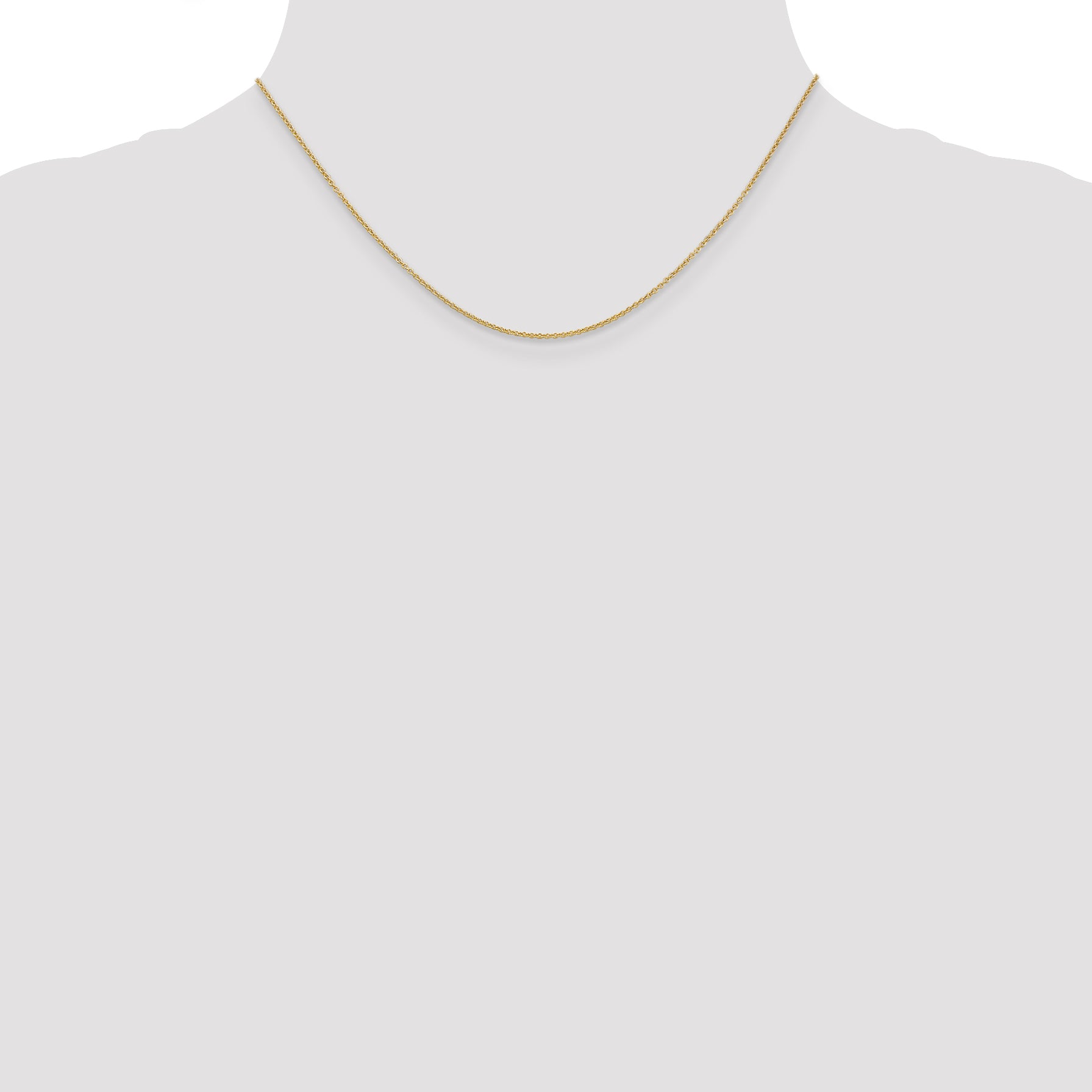 14K Gold Polished Cable Chain Necklace for Women with Lobster Clasp - 14