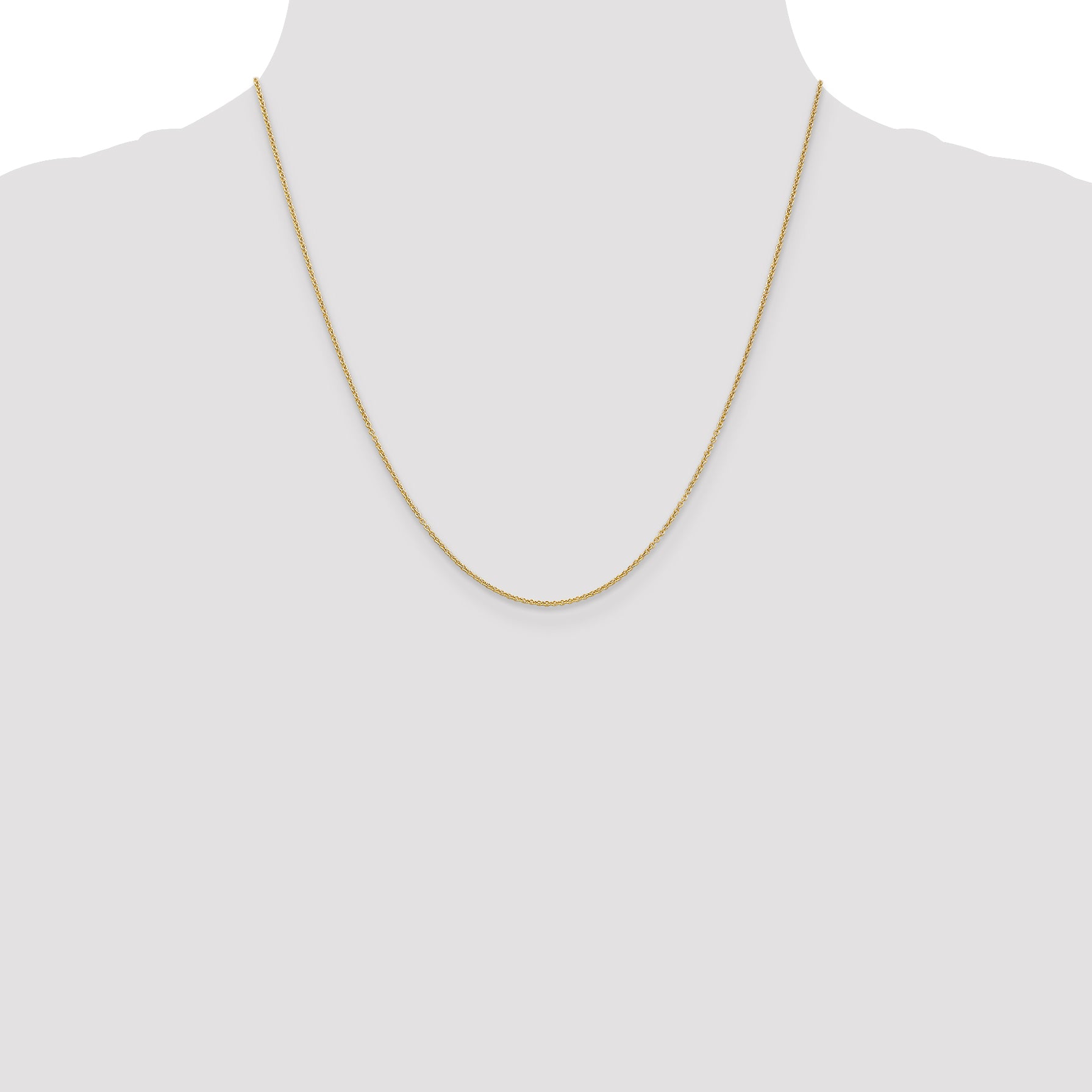14K Gold Polished Cable Chain Necklace for Women with Lobster Clasp - 14