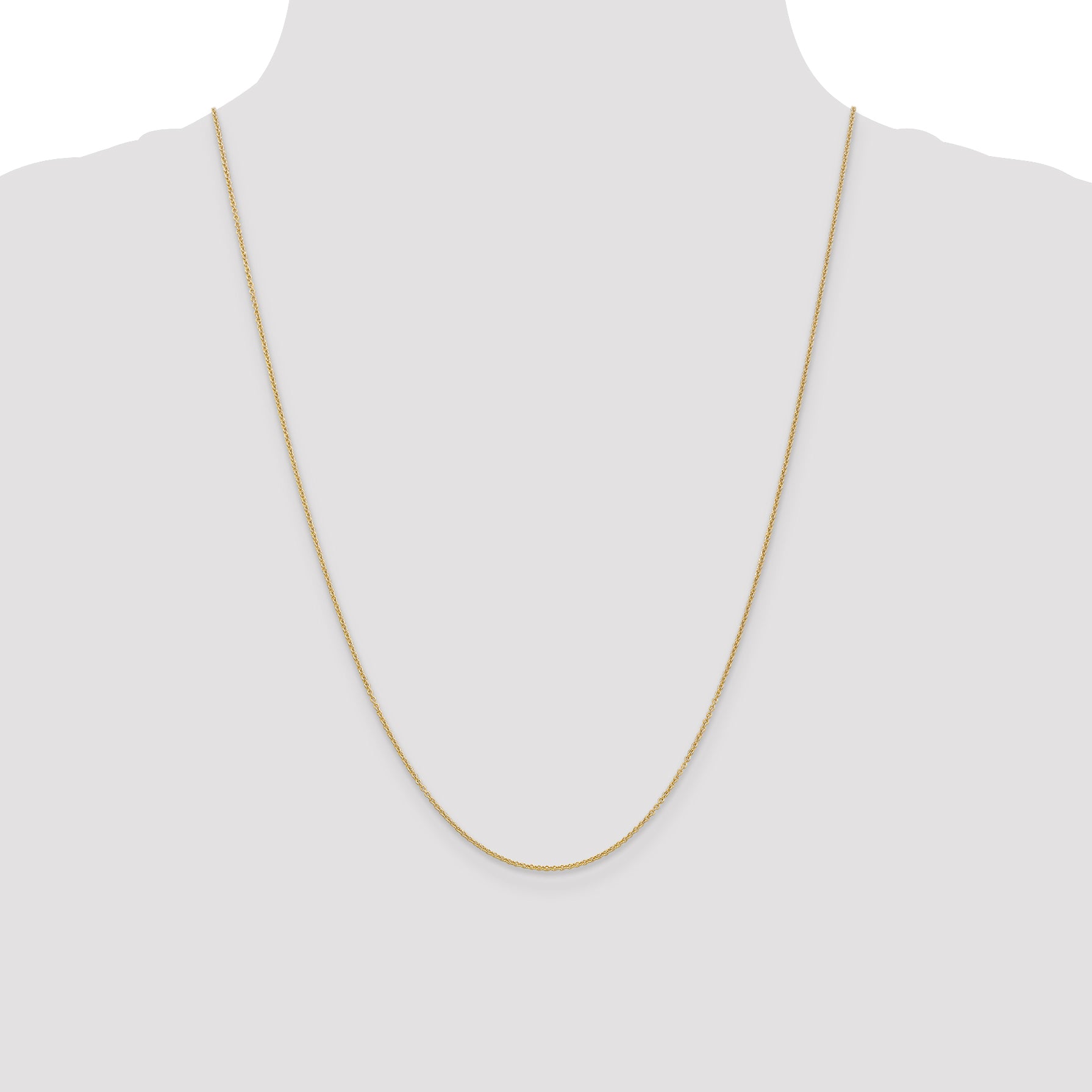 14K Gold Polished Cable Chain Necklace for Women with Lobster Clasp - 14