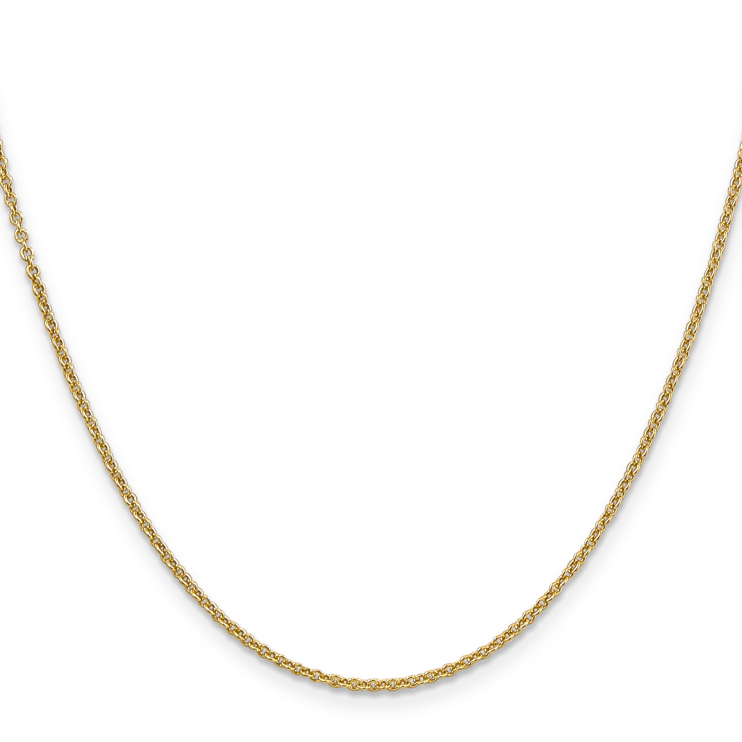 14K Gold Polished Cable Chain Necklace with Lobster Clasp for Women - 16