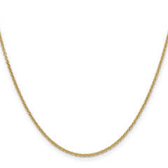 14K Gold Polished Cable Chain Necklace with Lobster Clasp for Women - 16