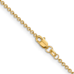 14K Gold Polished Cable Chain Necklace with Lobster Clasp for Women - 16