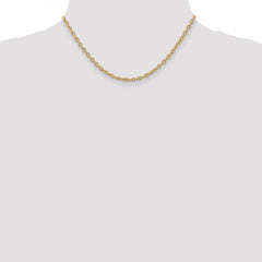 Sophia Jewelers 14K Gold Polished Cable Necklace with Lobster Clasp - 16