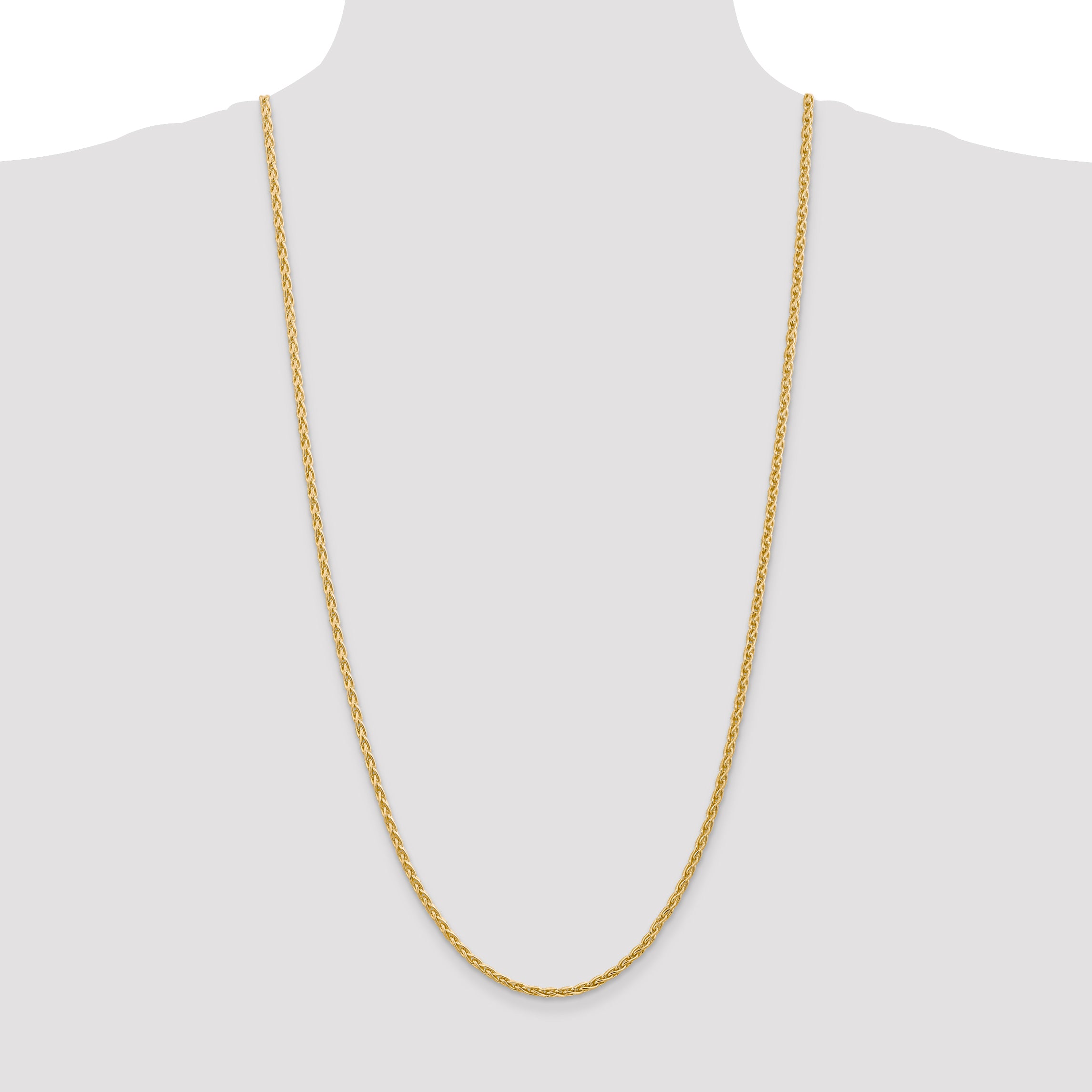 14k 16 inch 3mm Parisian Wheat with Lobster Clasp Chain