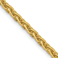 14k 30 inch 3mm Parisian Wheat with Lobster Clasp Chain