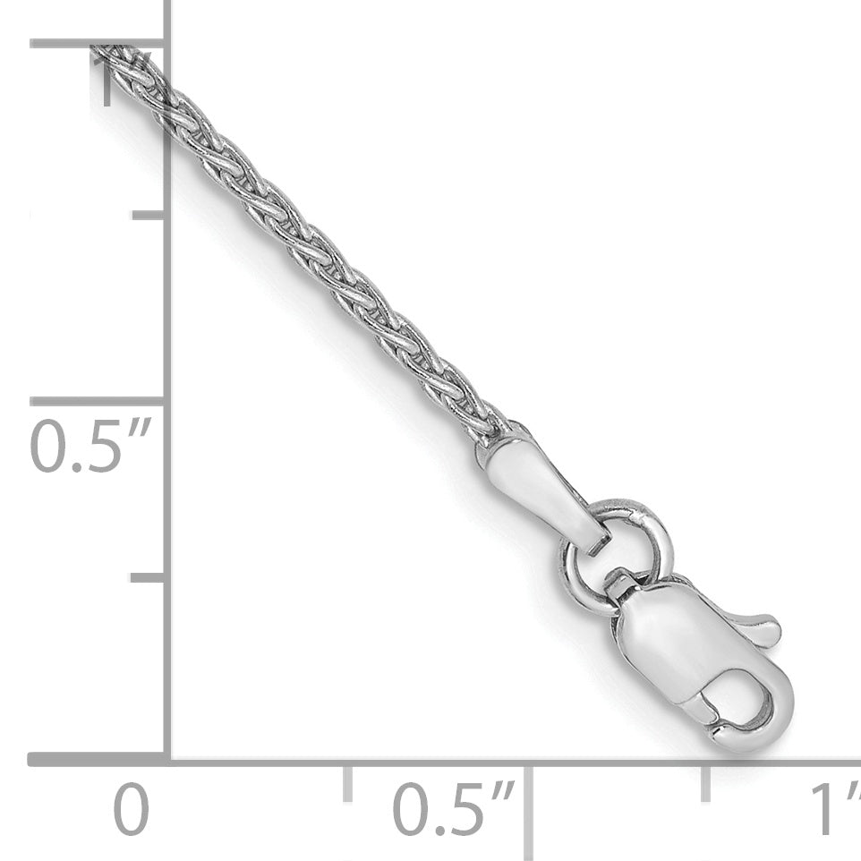 14K White Gold 6 inch 1.5mm Parisian Wheat with Lobster Clasp Bracelet