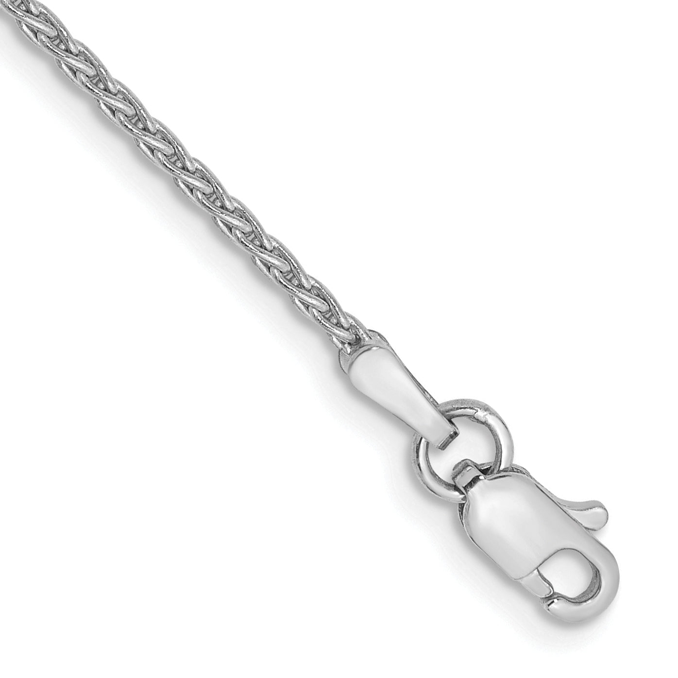 14K White Gold 10 inch 1.5mm Parisian Wheat with Lobster Clasp Anklet