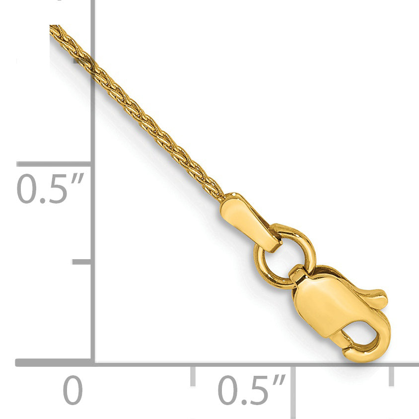 14k 6 inch 1mm Parisian Wheat with Lobster Clasp Bracelet Secondary image
