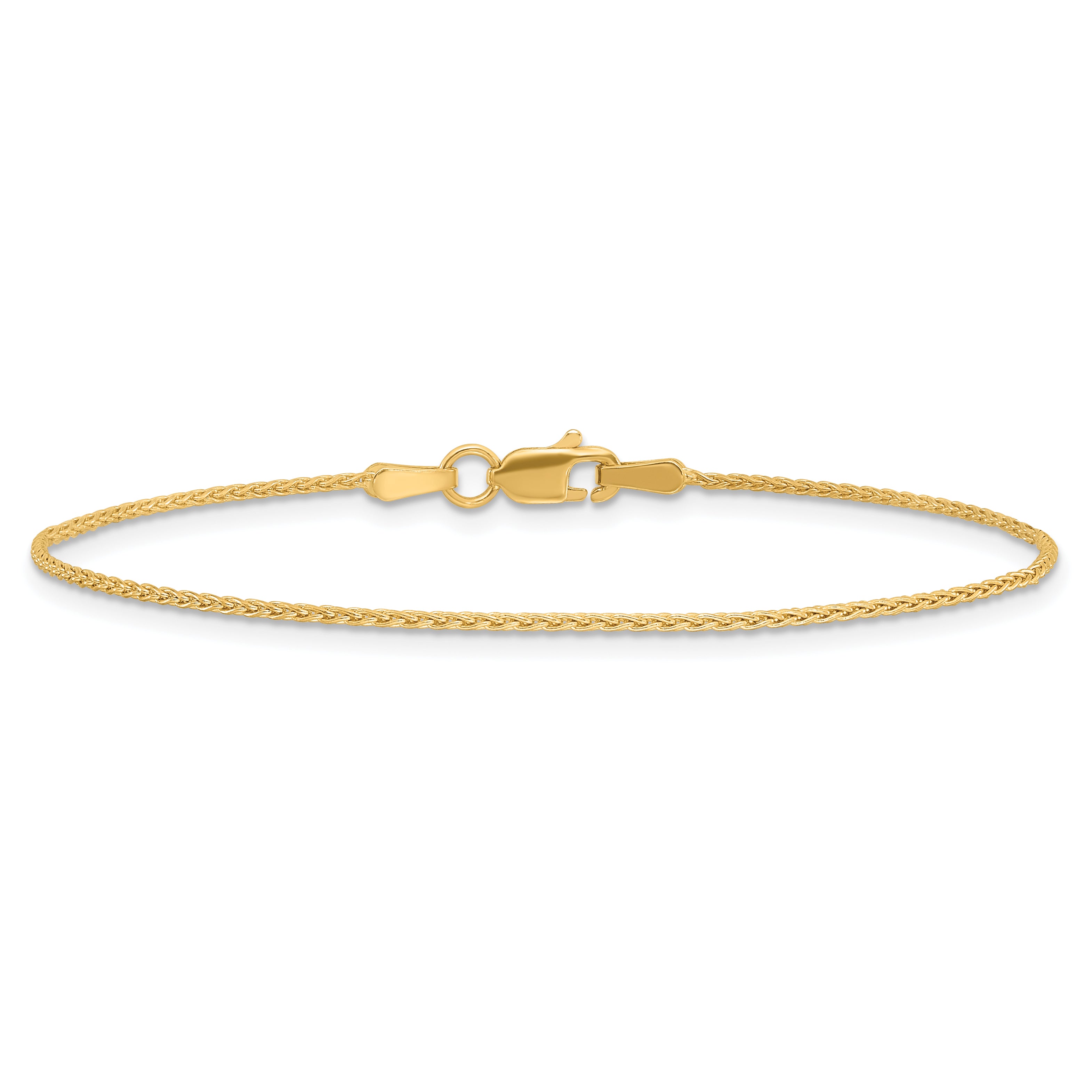 14k 6 inch 1.2mm Parisian Wheat with Lobster Clasp Chain