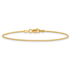 14k 6 inch 1.2mm Parisian Wheat with Lobster Clasp Chain