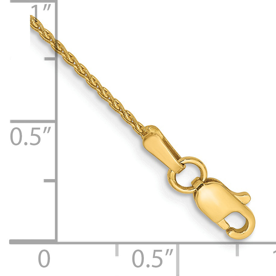 14k 6 inch 1.2mm Parisian Wheat with Lobster Clasp Chain