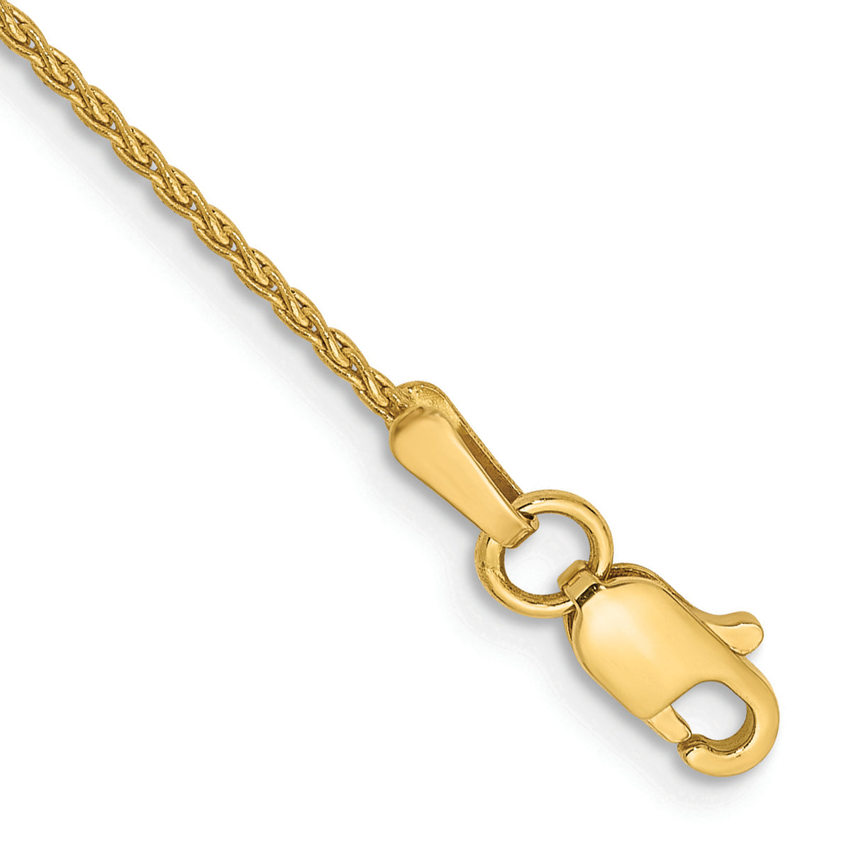 14k 10 inch 1.2mm Parisian Wheat with Lobster Clasp Anklet