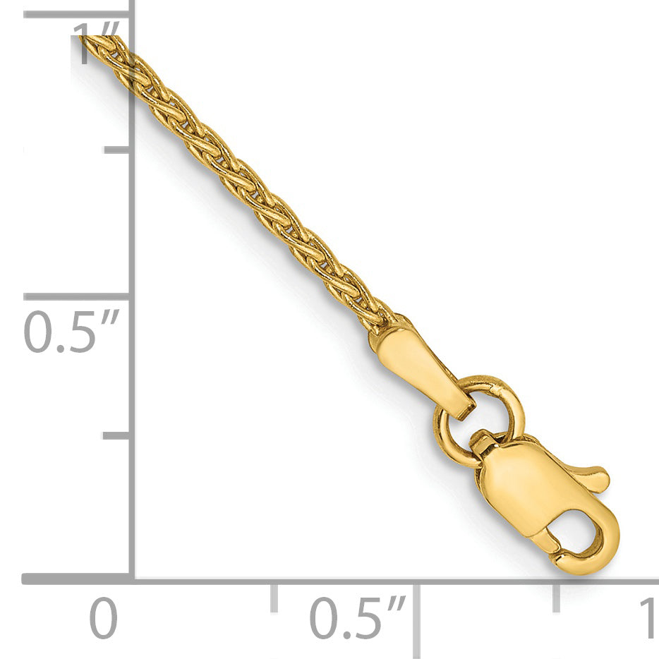 14k 6 inch 1.5mm Parisian Wheat with Lobster Clasp Chain