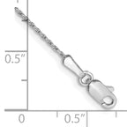 14K White Gold 7 inch 1mm Round Parisian Wheat with Lobster Clasp Bracelet