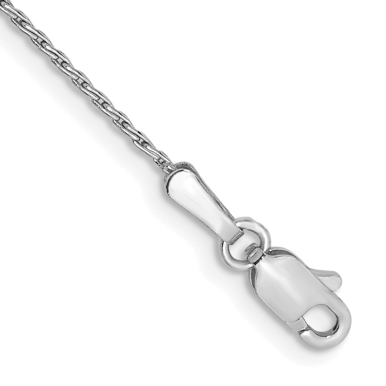 14K White Gold 7 inch 1mm Round Parisian Wheat with Lobster Clasp Bracelet Main image
