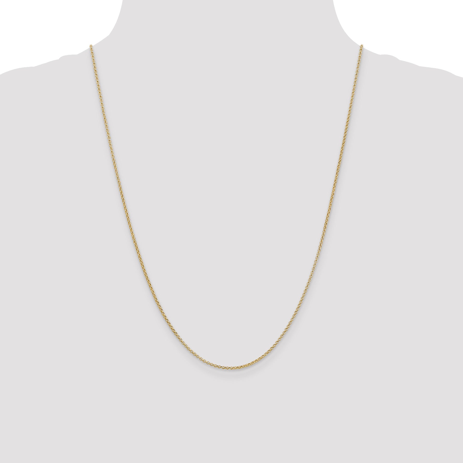 14K 16 inch 1.55mm Rolo with Lobster Clasp Pendant Chain