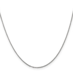 14K White Gold Polished Rolo Necklace with Lobster Clasp
