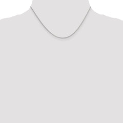 14K White Gold Polished Rolo Chain Necklace with Rhodium Finish