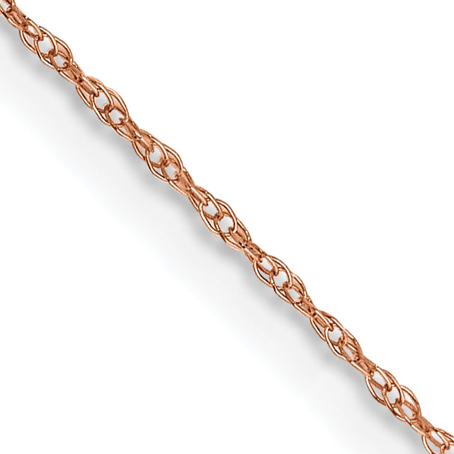 14K Rose Gold 24 inch .5mm Baby Rope with Spring Ring Clasp Chain