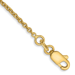 14K 9 inch 1.4mm Forzantine Cable with Lobster Clasp Anklet