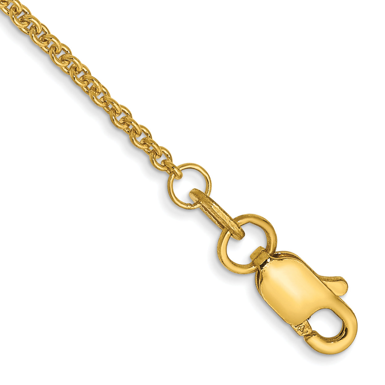14K 9 inch 1.4mm Round Open Link Cable with Lobster Clasp Anklet Main image