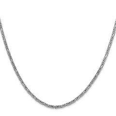 14K White Gold 16 inch 2mm Byzantine with Lobster Clasp Chain
