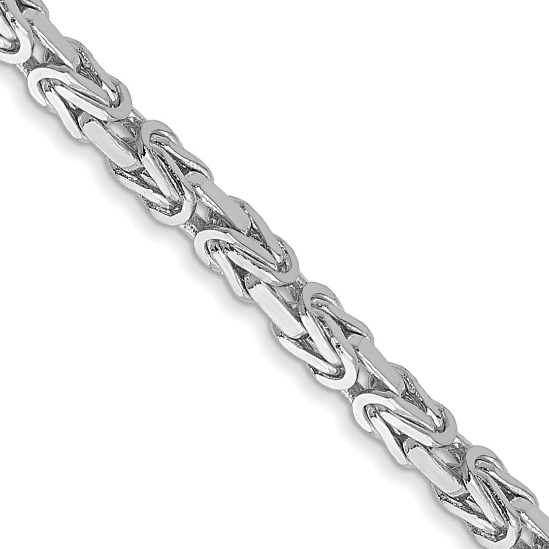 14K White Gold 24 inch 2mm Byzantine with Lobster Clasp Chain