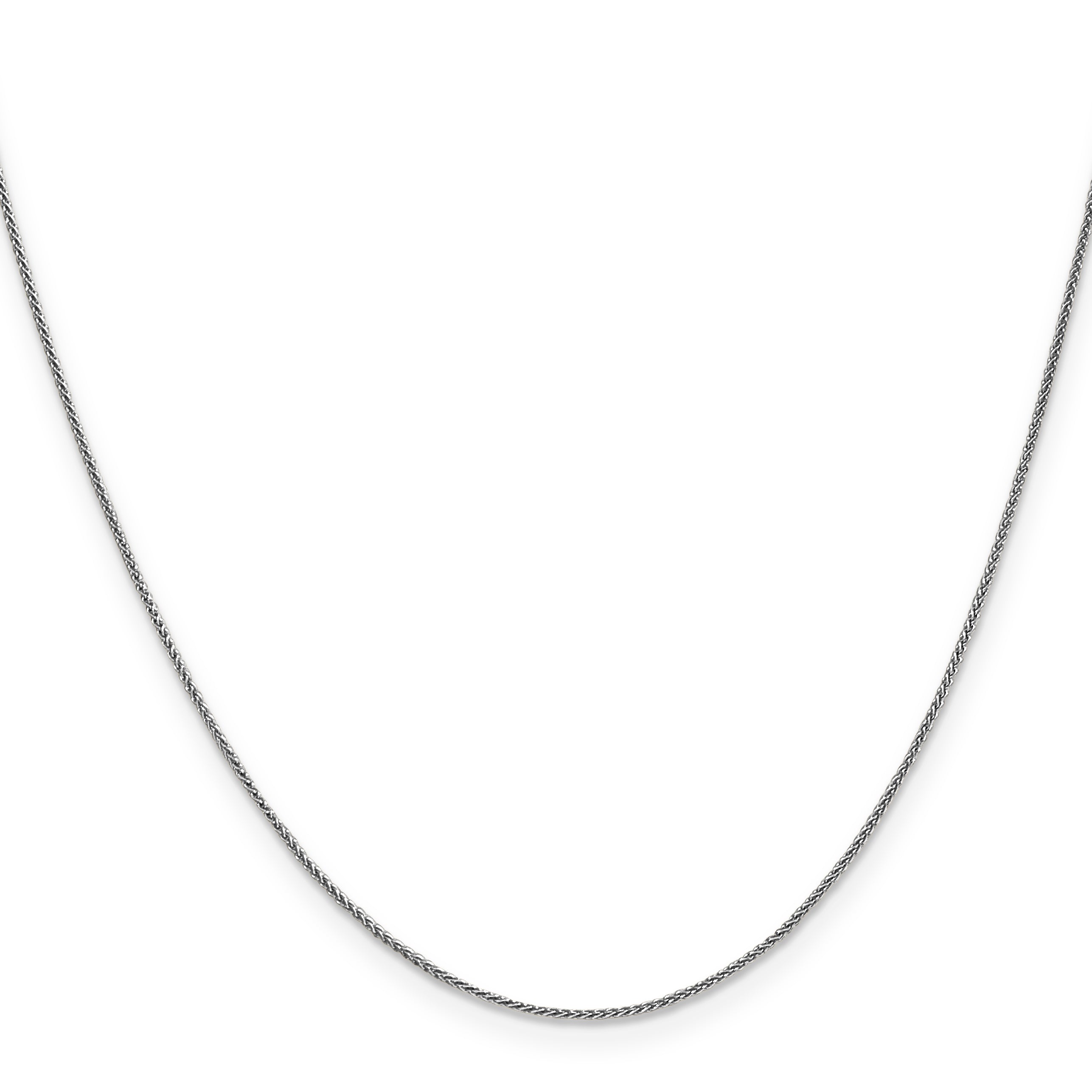 14K White Gold Spiga Chain Necklace with Polished Finish