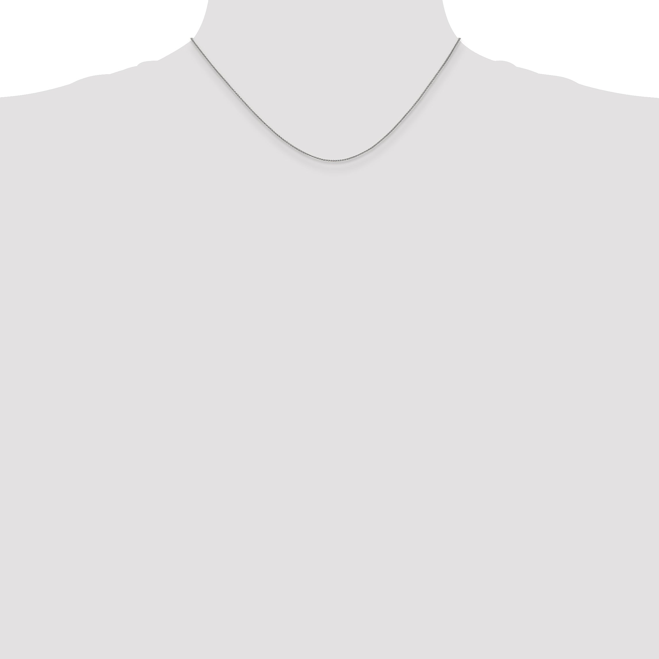 14K White Gold Spiga Chain Necklace with Polished Finish