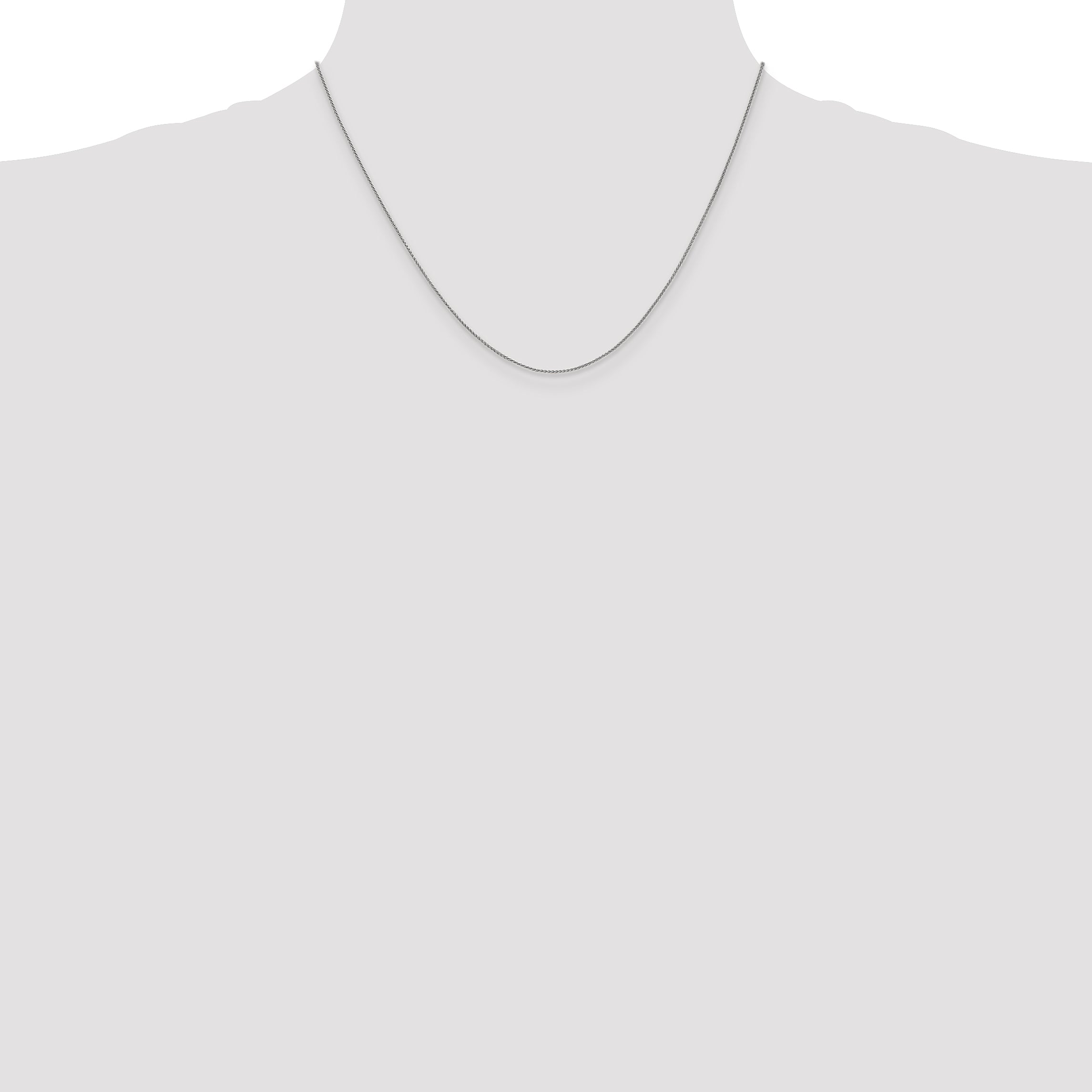 14K White Gold Spiga Chain Necklace with Polished Finish