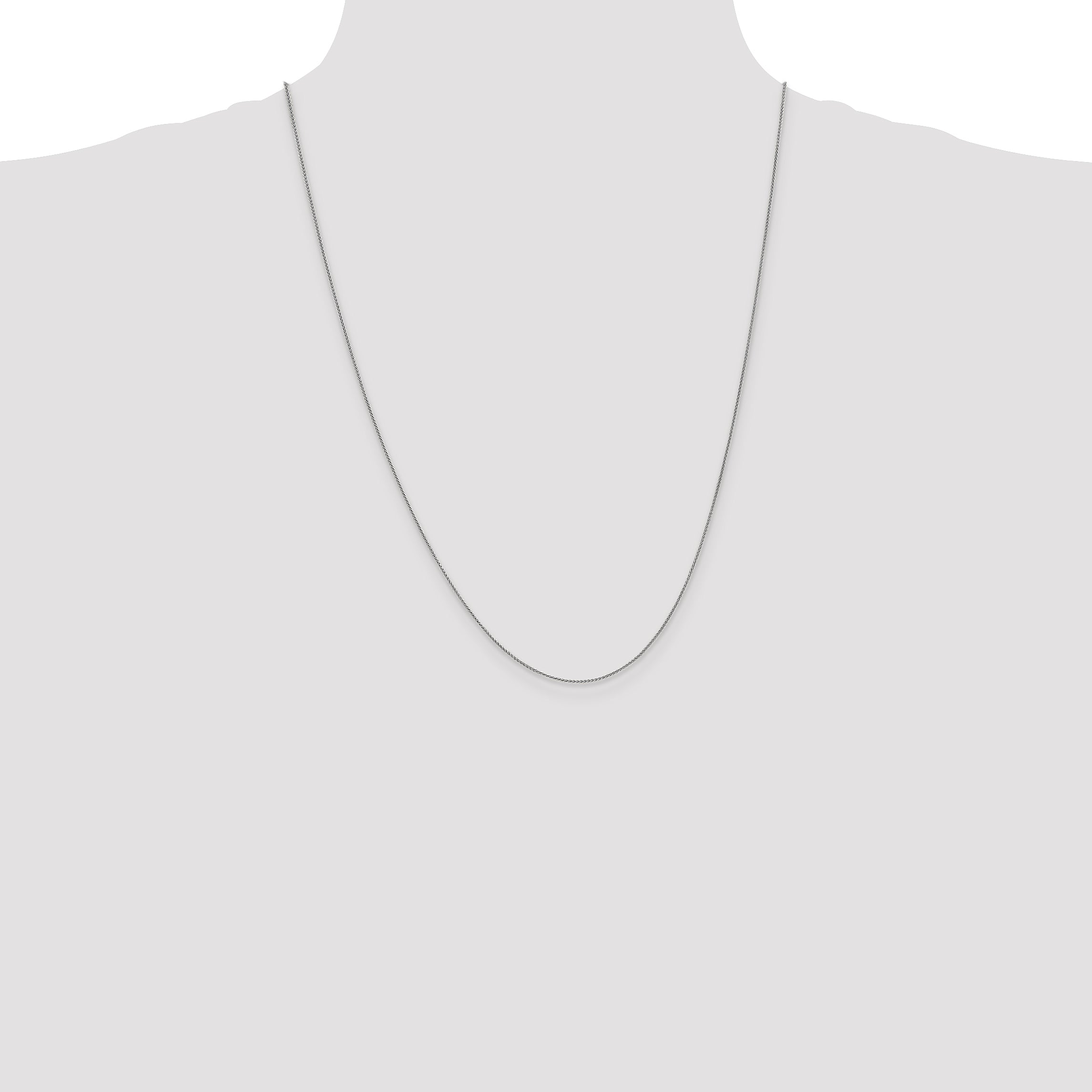 14K White Gold Spiga Chain Necklace with Polished Finish