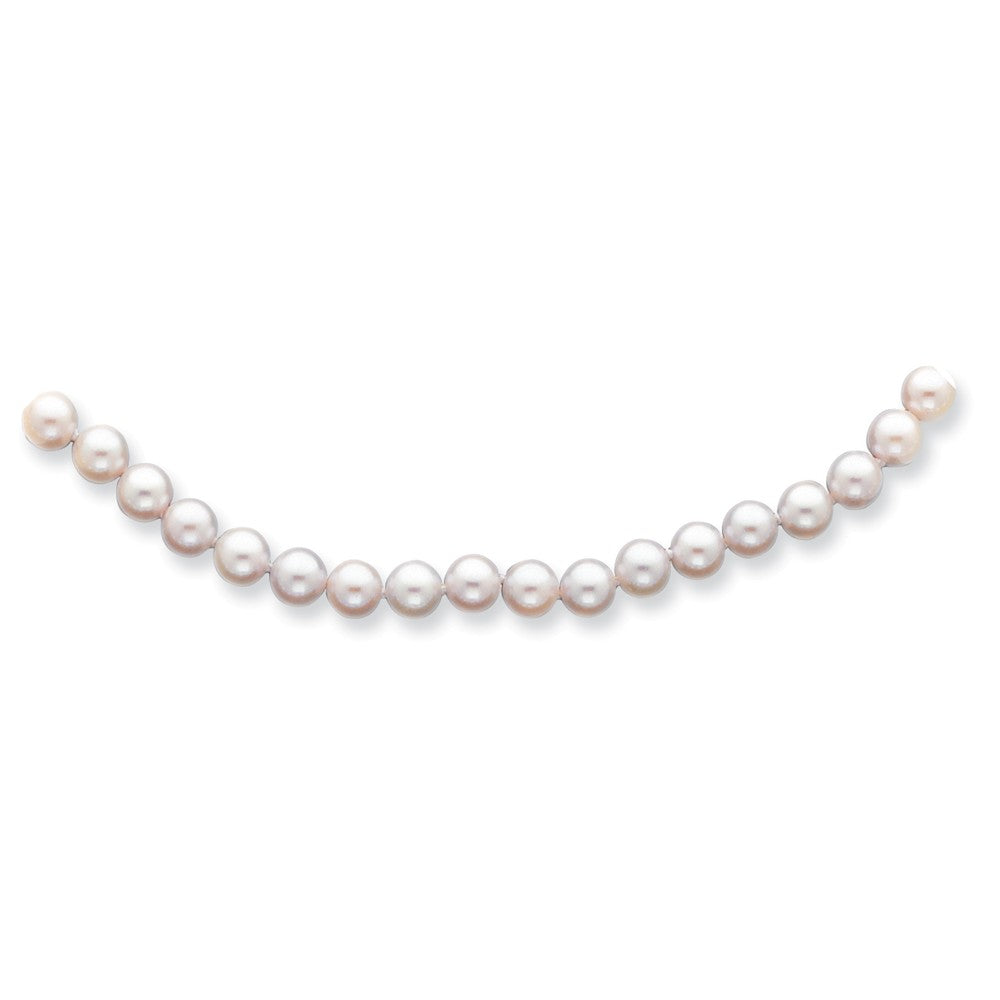 14K 6-7mm Round White Saltwater Akoya Cultured Pearl Necklace