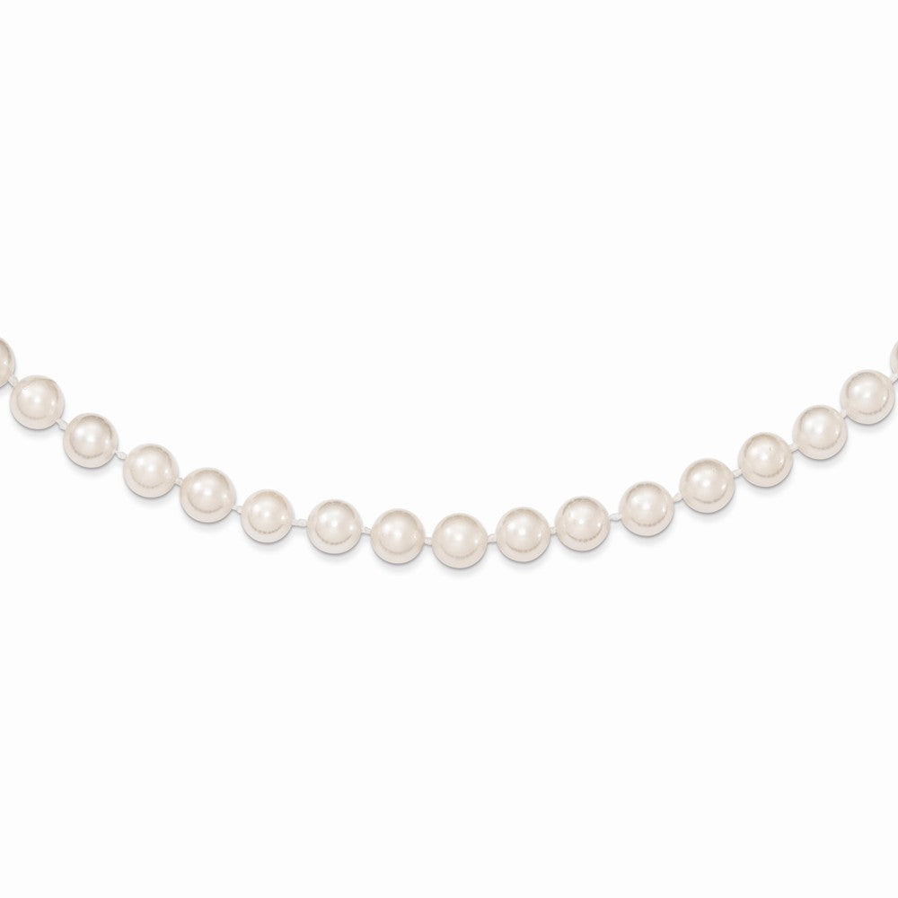 14K 6-7mm Round White Saltwater Akoya Cultured Pearl Necklace