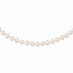 14K 6-7mm Round White Saltwater Akoya Cultured Pearl Necklace
