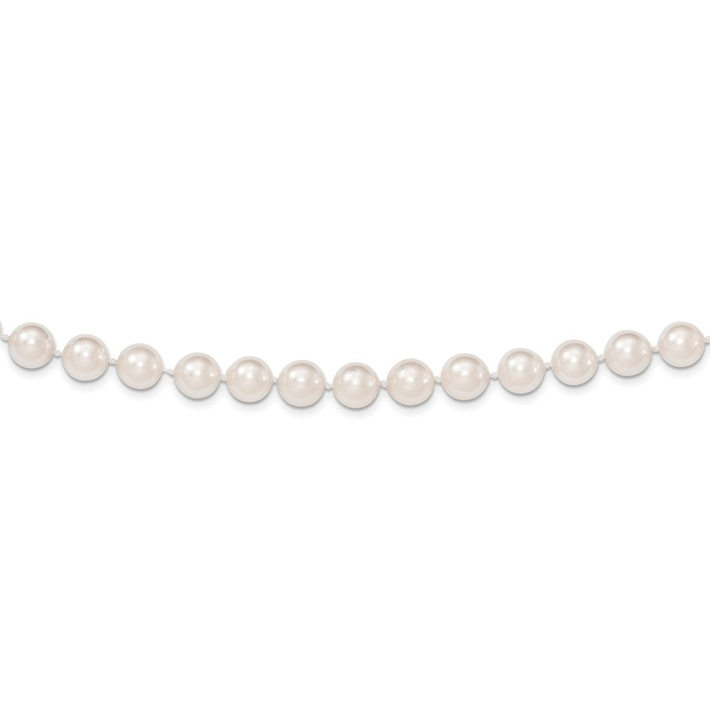 14K 8-9mm Round White Saltwater Akoya Cultured Pearl Necklace