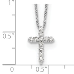 14K White Gold Lab Grown Diamond VS/SI GH, Cross Pendant Necklace