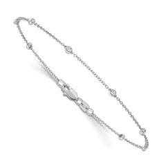 True Origin 14K White Gold 1/6 carat Lab Grown Diamond VS/SI  D E F  8 Station 8 Inch Bracelet